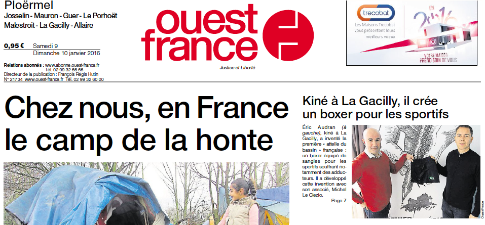 article de presse short Boxer Strap Bassin Ouest France